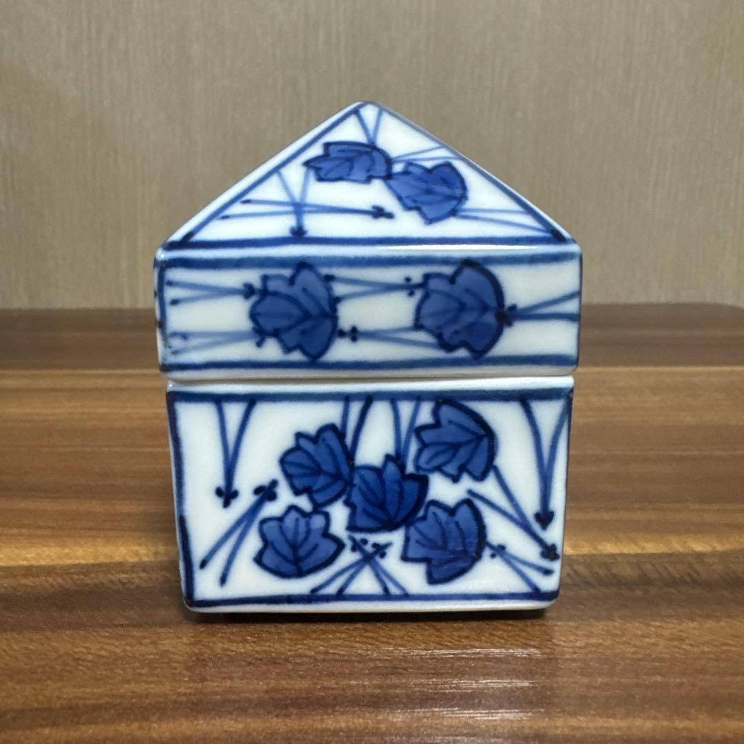 【未使用・箱付き】瑞宝 染付香合 辻堂 香合