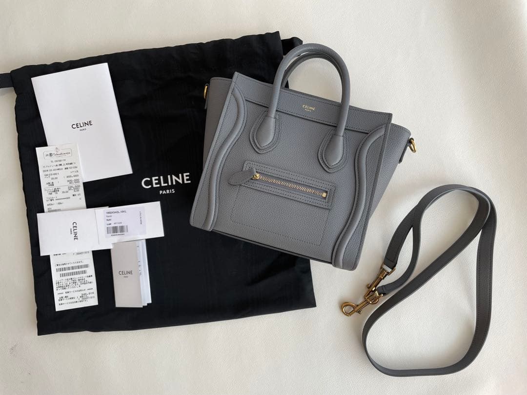 【専用】美品 セリーヌ 【CELINE】ラゲージ ナノ Nano コール グレー