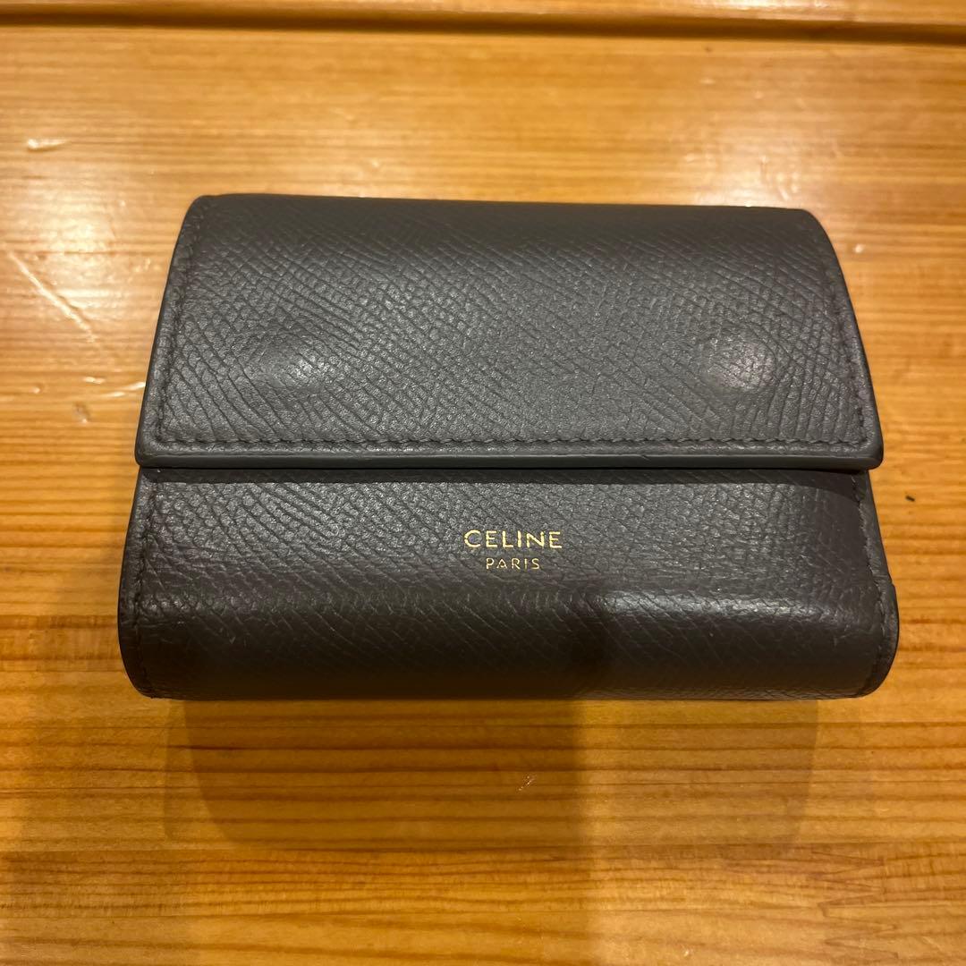 美品　CELINE グレー 三つ折り財布