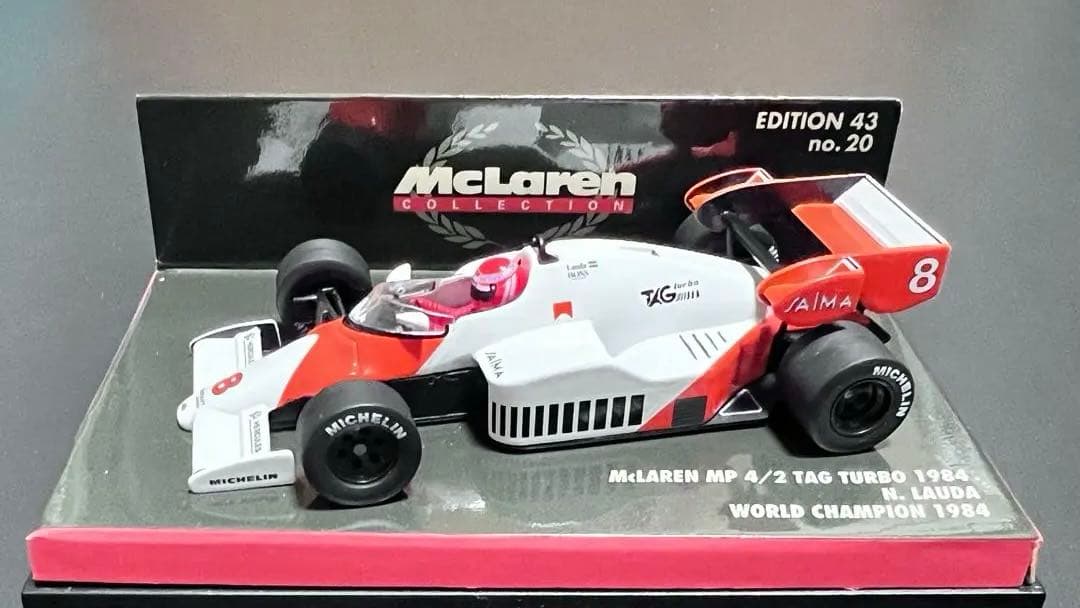 F1 McLaren MP4/8 ニキラウダ直筆サイン入りミニカー1/43
