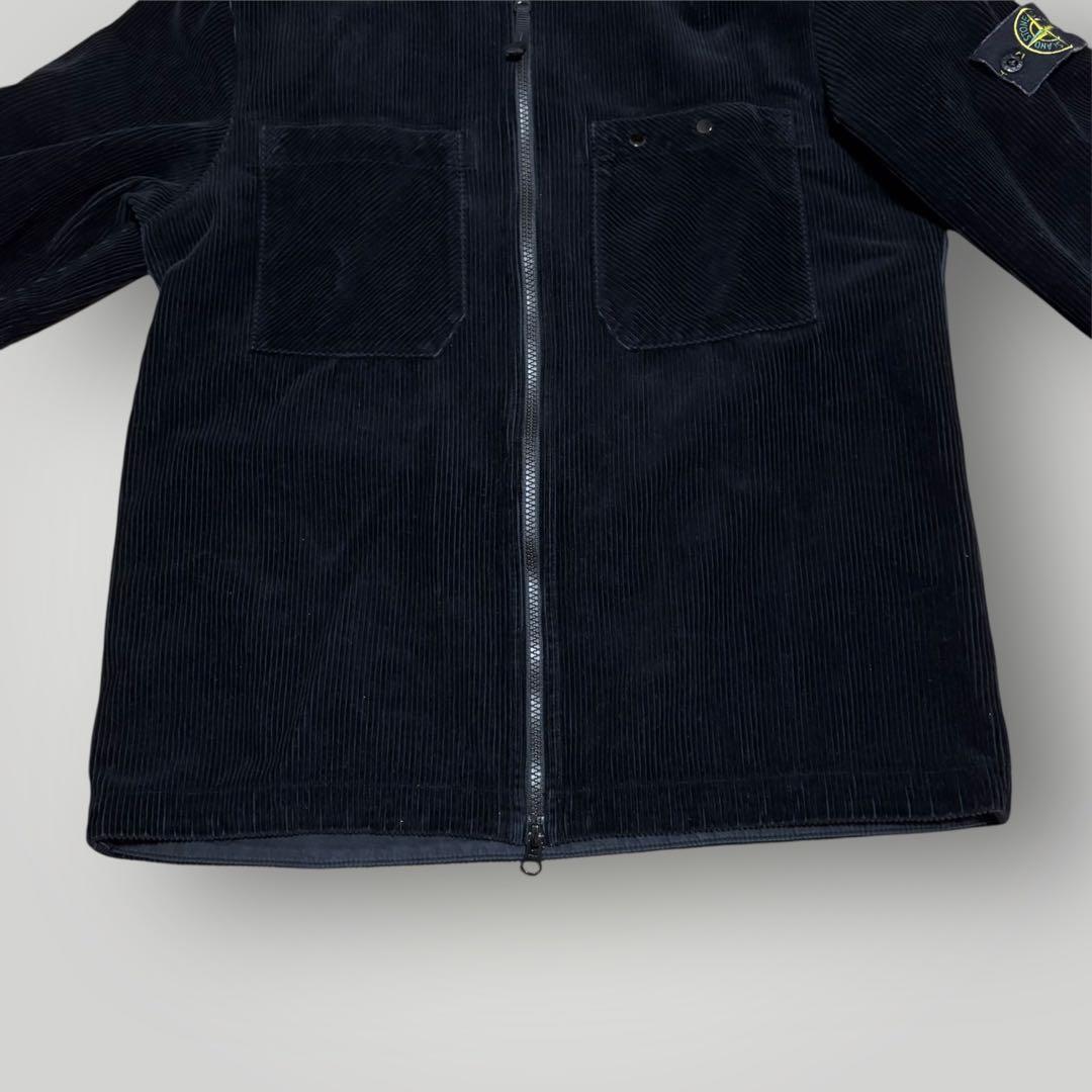 美品　STONE  ジップアップ　コーデュロイジャケット ブラック