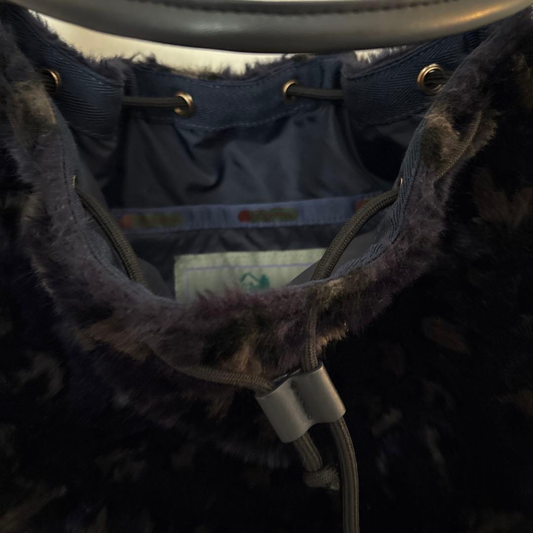 レスポートサックMED DRAWSTRING BAGミッドナイトレオパードファー