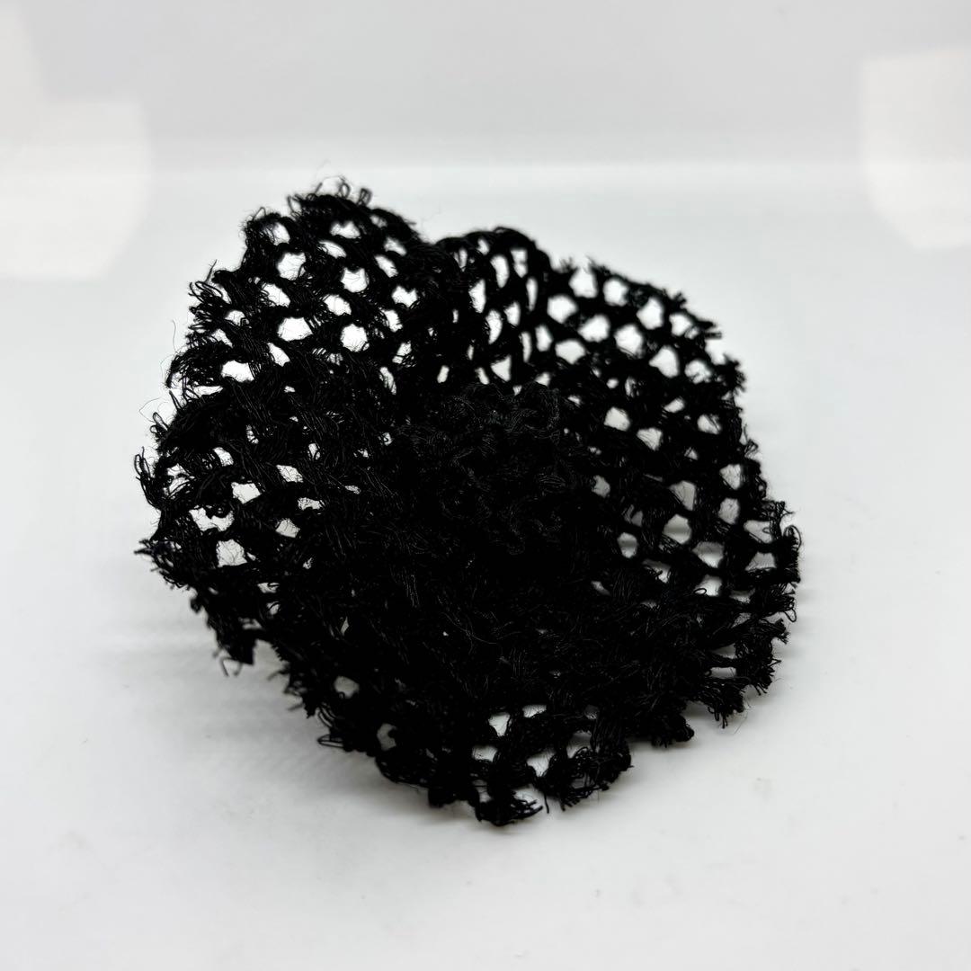 【シャネル】カメリア コサージュ ブローチ メッシュ 黒 入学式 お祝い 式典