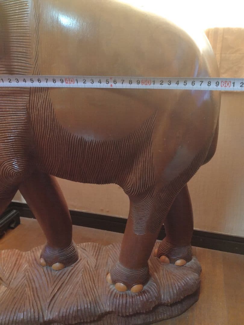 木彫り　巨大　ゾウさん レア