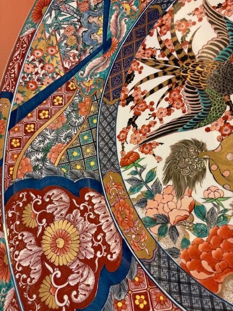 神右衛門　染錦　古伊万里絵　三尺　特大　大皿