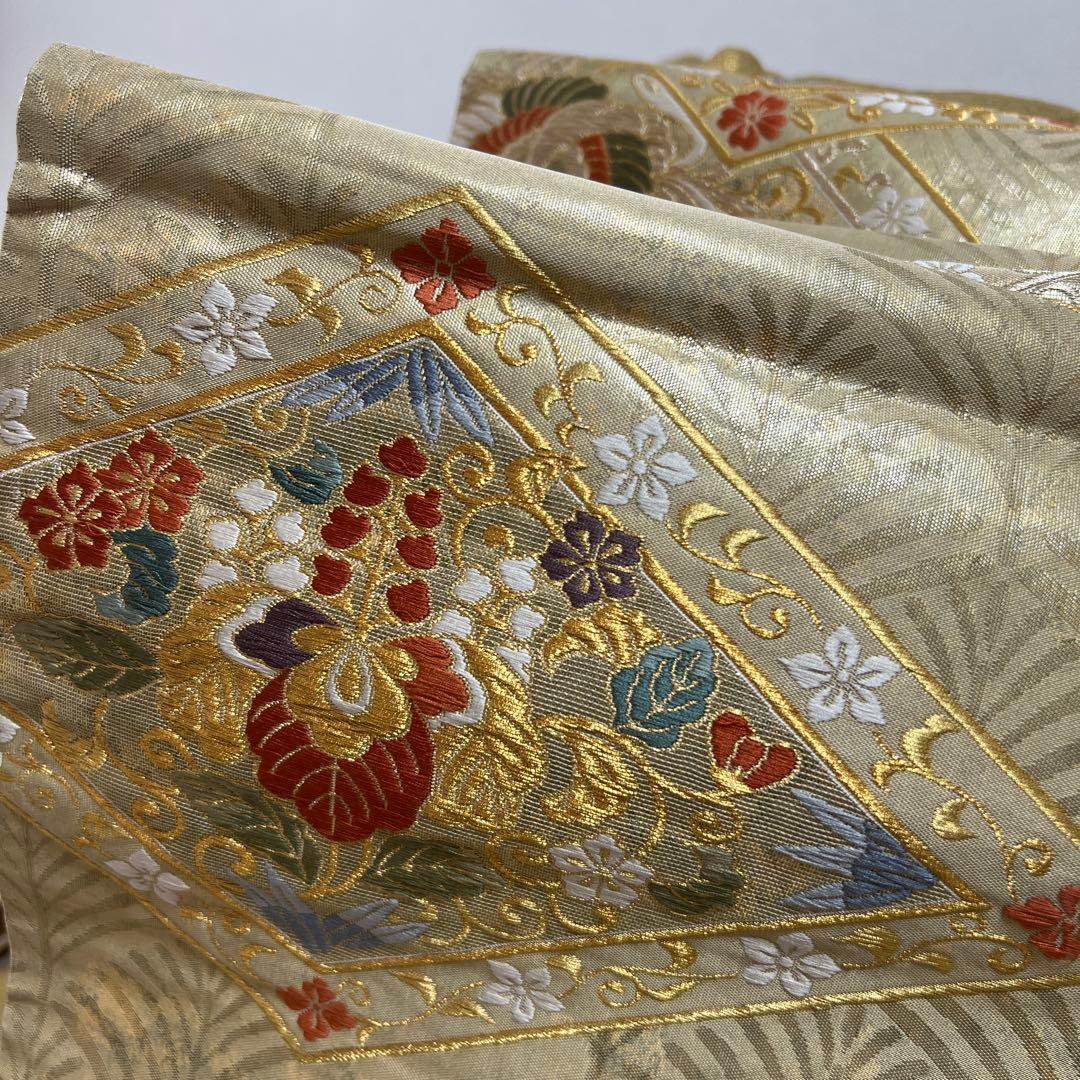 382 振袖フルセット 正絹 カーキ 茶 金彩 暈し染め 鈴乃屋 シック くすみ