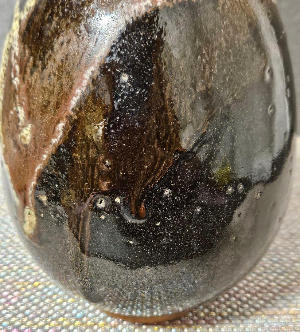 古代中国陶器　明代明朝　磁州窯系 徳利　瓶　壺　花入れ　茶道具　高さ19.5cm