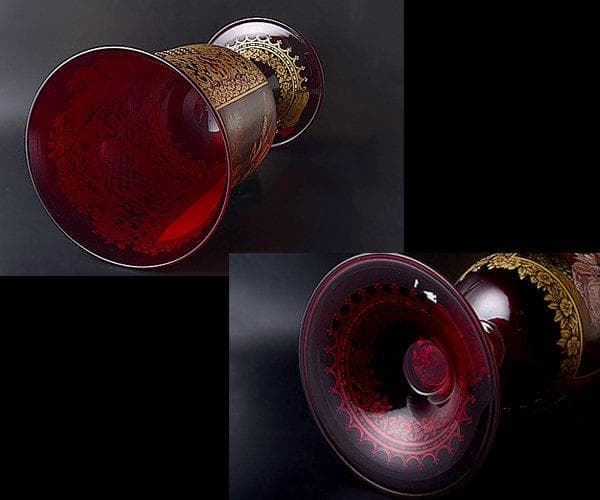 u96アンティーク美術館級フランス アントワーヌ ヴァトー画 ムラーノガラス