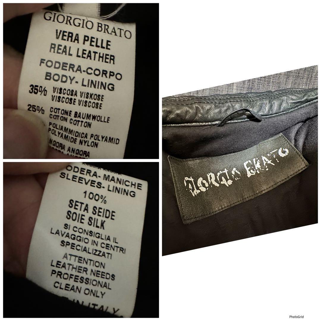 GIORGIO BRATO ラムレザー　コーティング レザージャケット　46 M