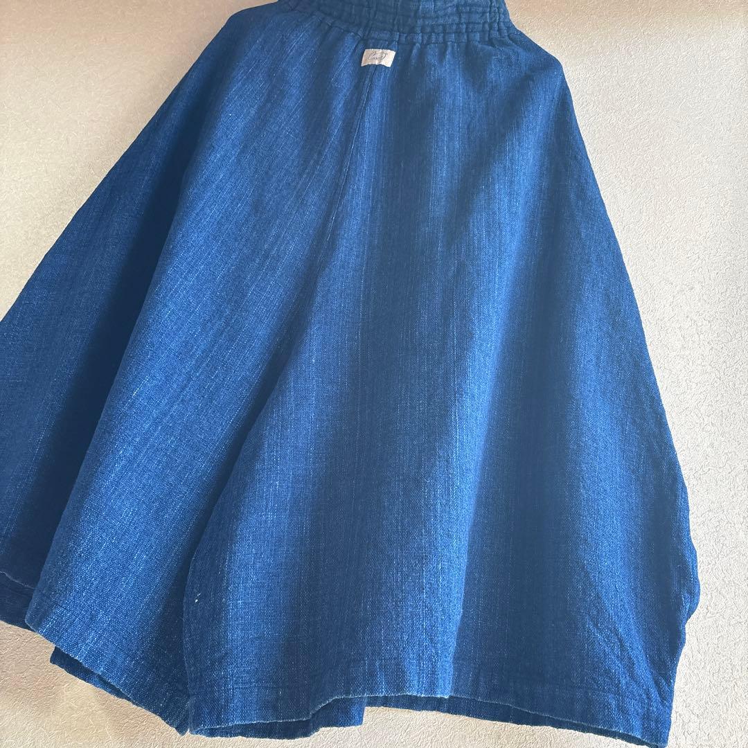 うさとの服  usaato ヘンプコットン 藍染め ピエロパンツ 美品