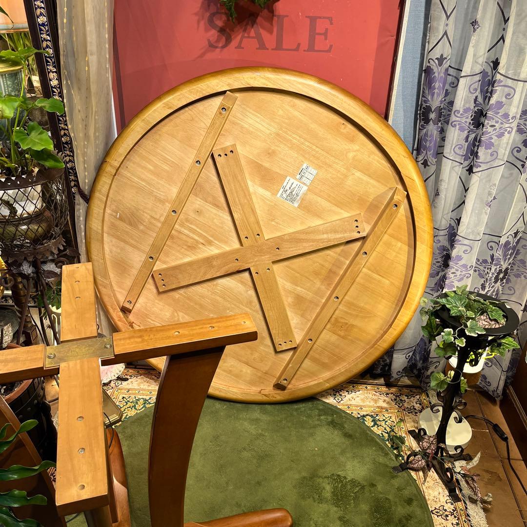 sale ラウンドテーブル　1０５　丸テーブル　無垢材仕上げ　デザインレッグ