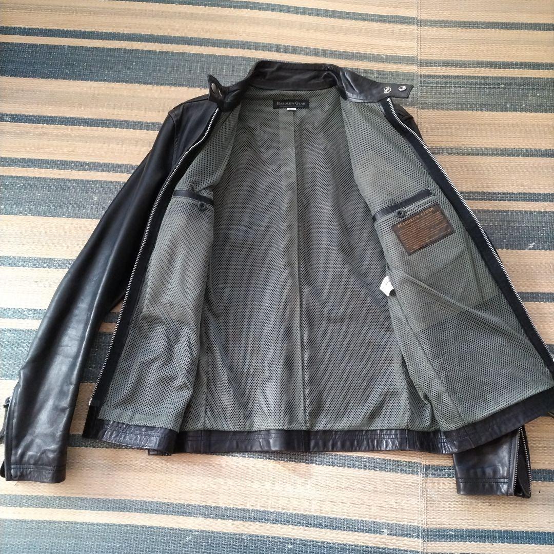 ミ*コ様 【美品】ハロルズギア 馬革 ライダースジャケット ブラック サイズ L