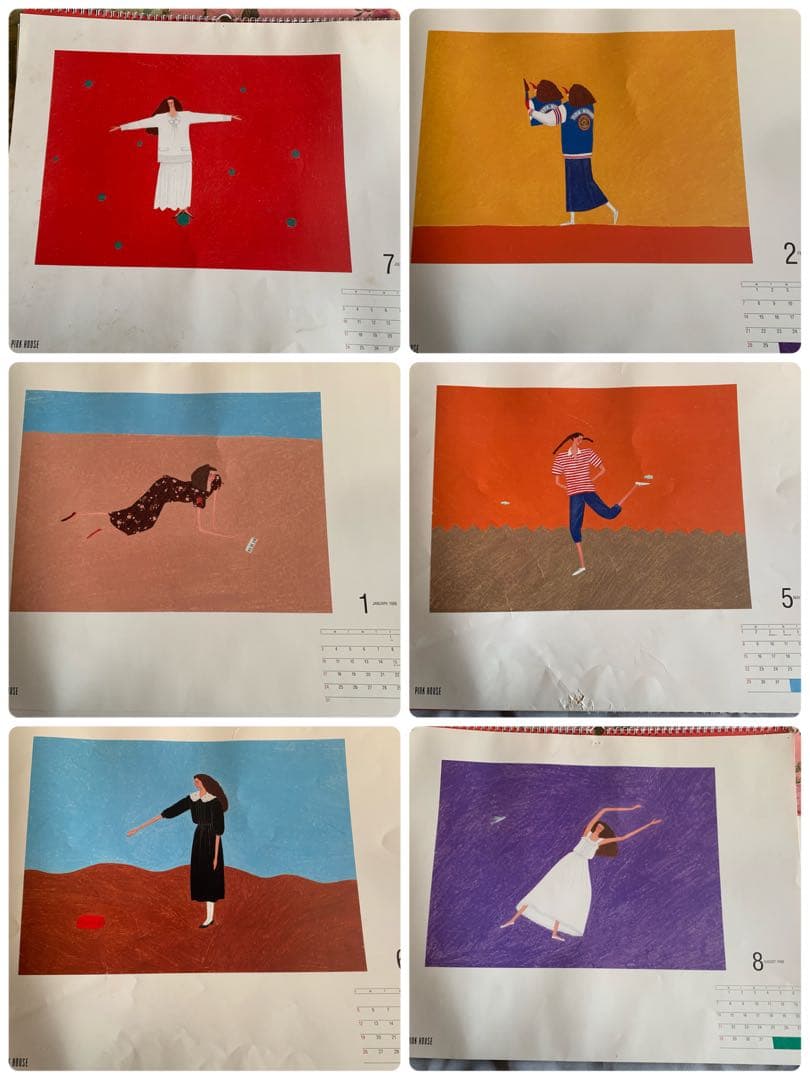 ピンクハウス大橋歩 イラストカレンダー1985年1986年1988年