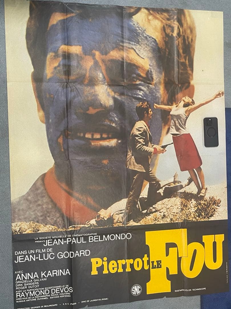 希少ヴィンテージポスター『気狂いピエロ』1965年フランス版大判ポスター