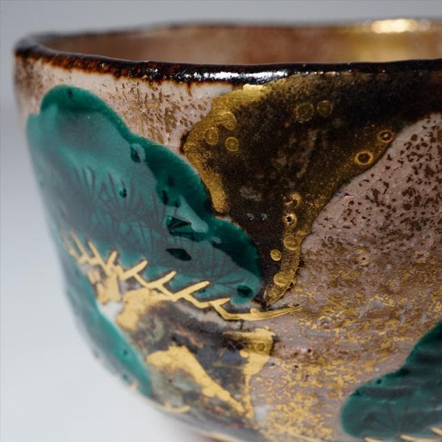 加藤利昇　乾山松茶碗　共箱　茶道具　抹茶碗　京焼　色絵