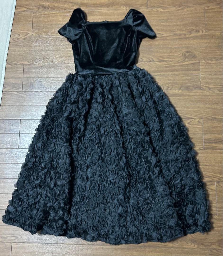 ♡etlle.ベロアロゼットフレアドレス♡