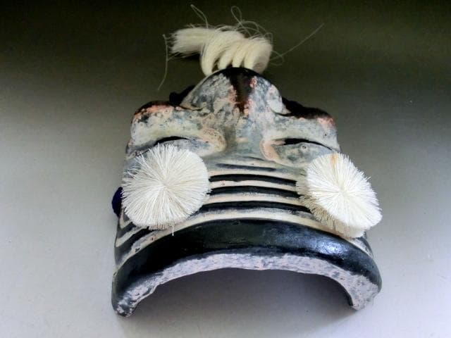 面■紙屋川おもて 瑞啓作 北野神社「ずいき祭り」平安 翁 能面 オブジェ 壁掛■