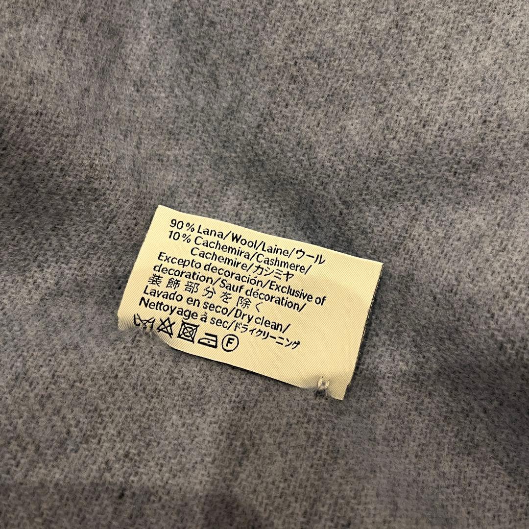 t130【美品】ロエベ 刺繍 ロゴ リバーシブル マフラー 入手困難 希少 人気