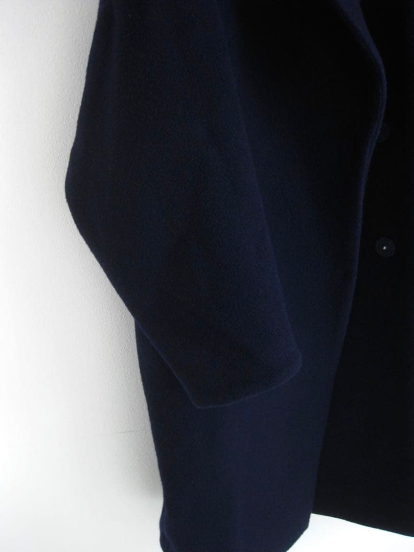 エンフォルドENFOLD ロングコート紺36ウール混 チェスターコート ゆったり