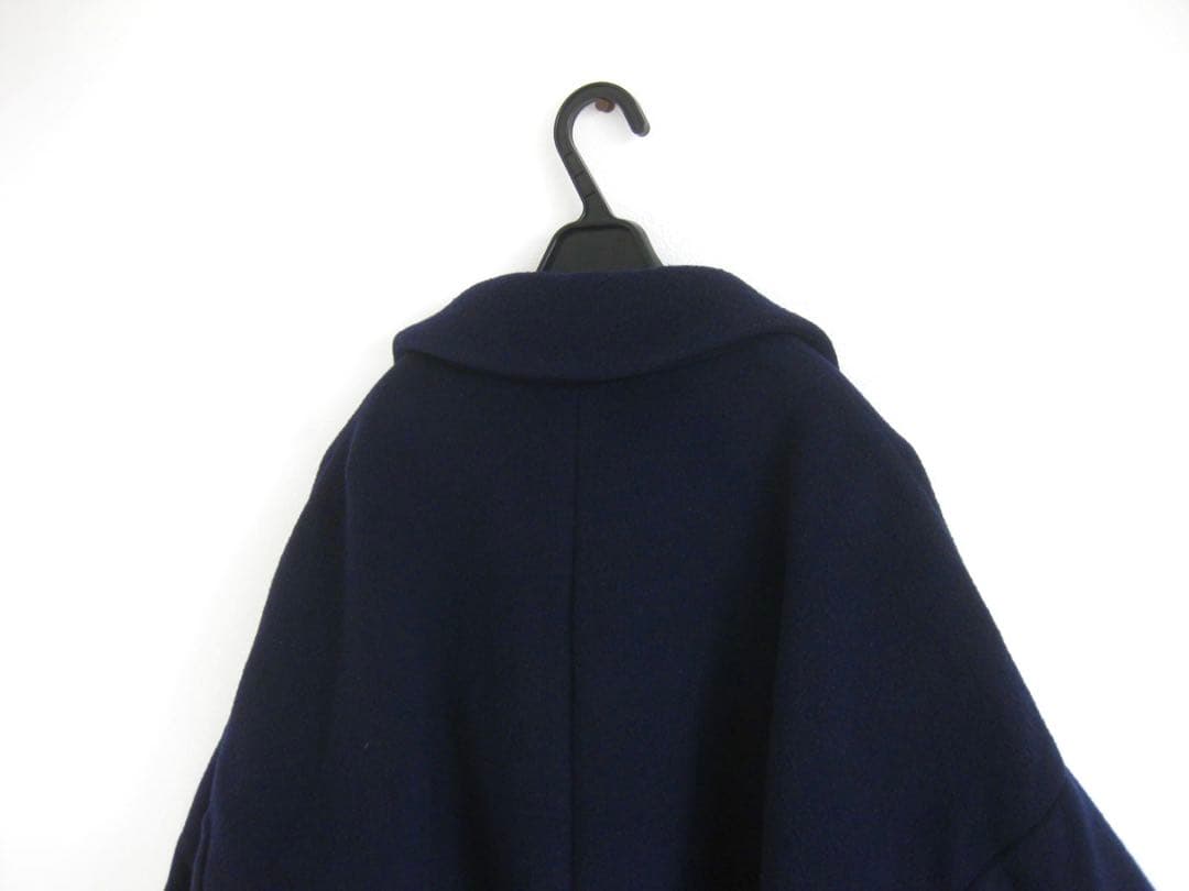 エンフォルドENFOLD ロングコート紺36ウール混 チェスターコート ゆったり
