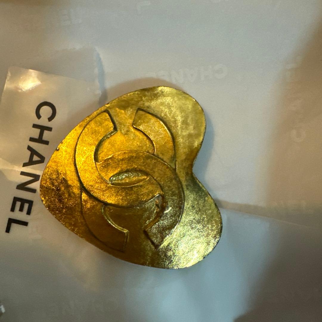 CHANEL シャネル ゴールドブローチ ハートココマーク ブローチ