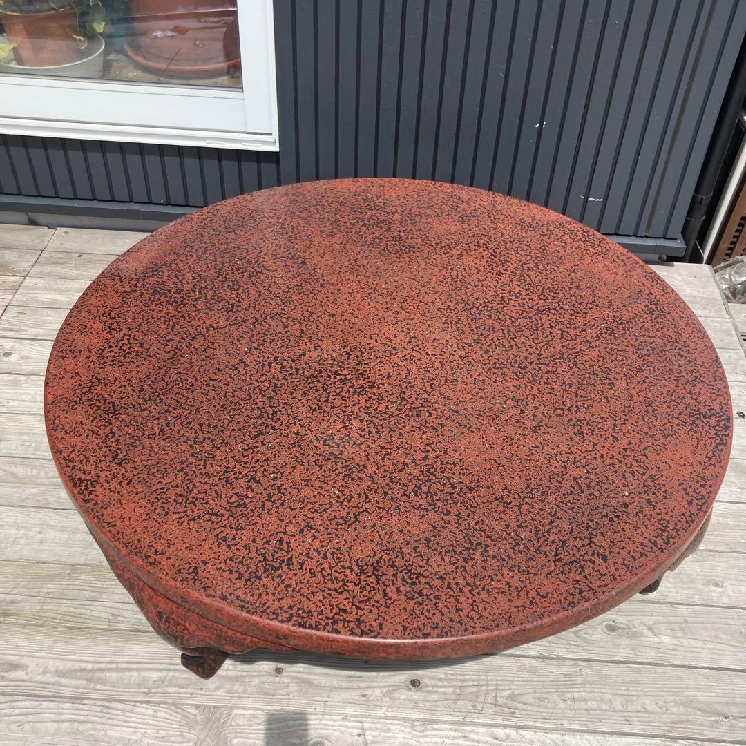 昭和レトロ 津軽塗り 螺鈿 円卓 座卓 ちゃぶ台 センターテーブル ローテーブル