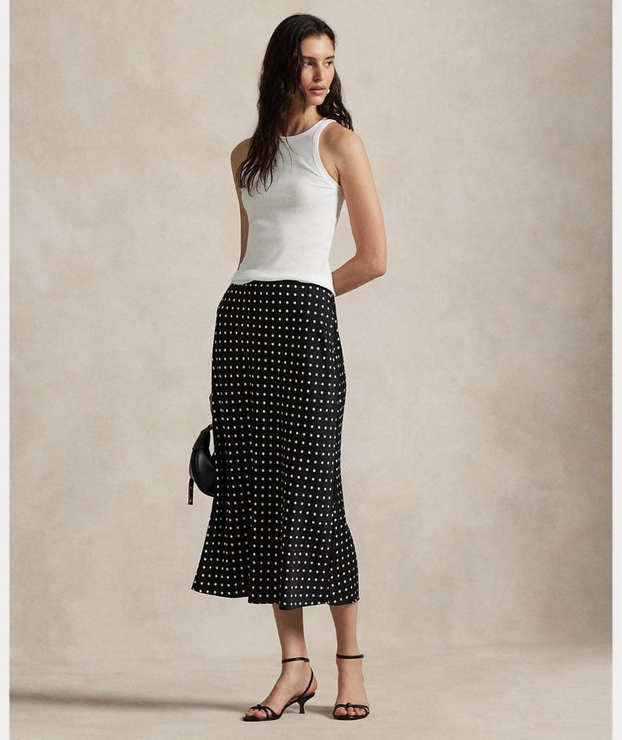 POLO LALPH LAURENポロラルフローレンドット柄プリーツスカート