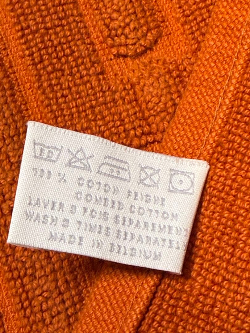 HERMES オレンジ バスマット　大判サイズ　H柄織　エルメス