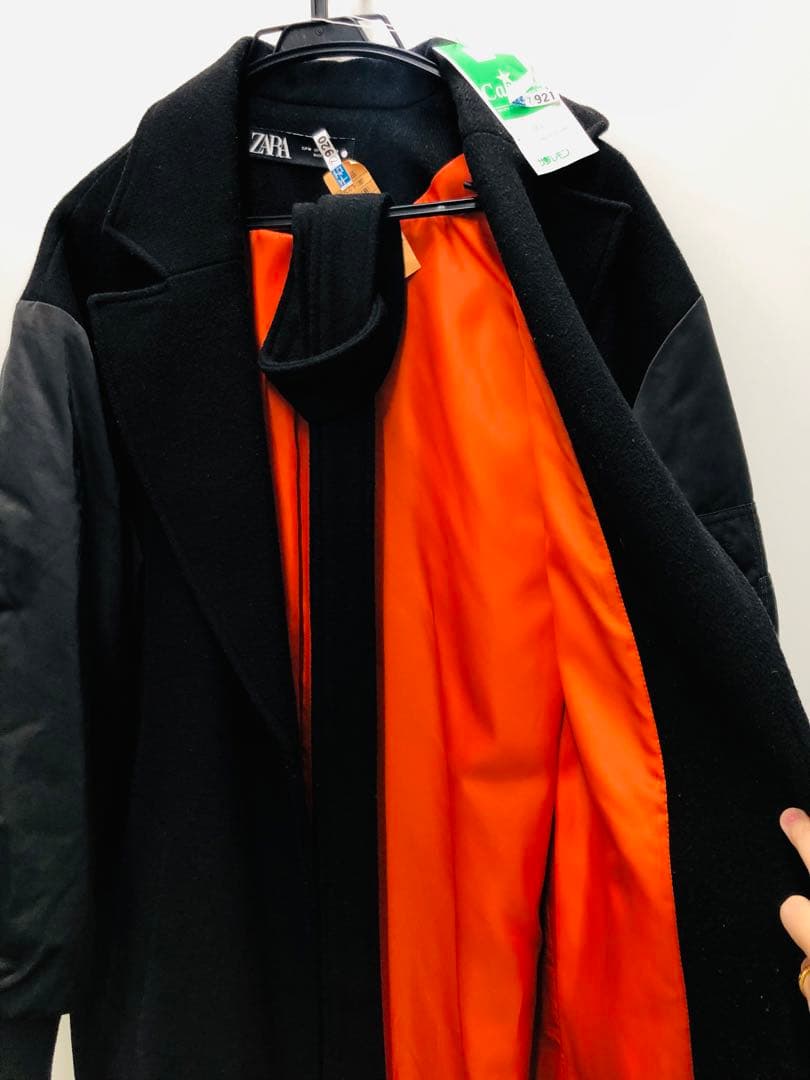 極美品 希少 ZARA ザラ マッチングボンバーコート MA-1 ガウン 黒