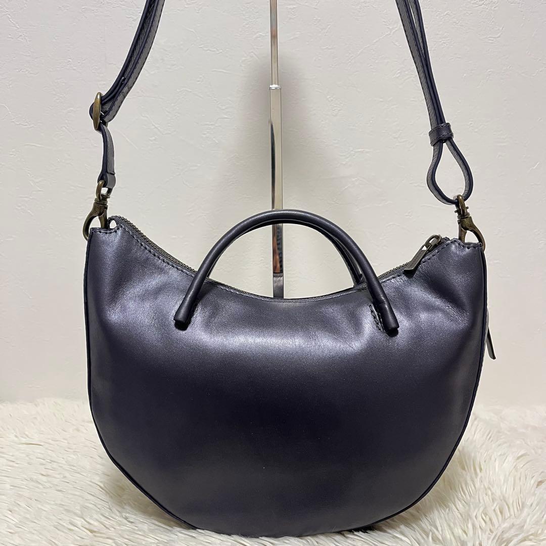 マザーハウス ツキアカリ ダークグレー ショルダーバッグ ハンドバッグ 2way