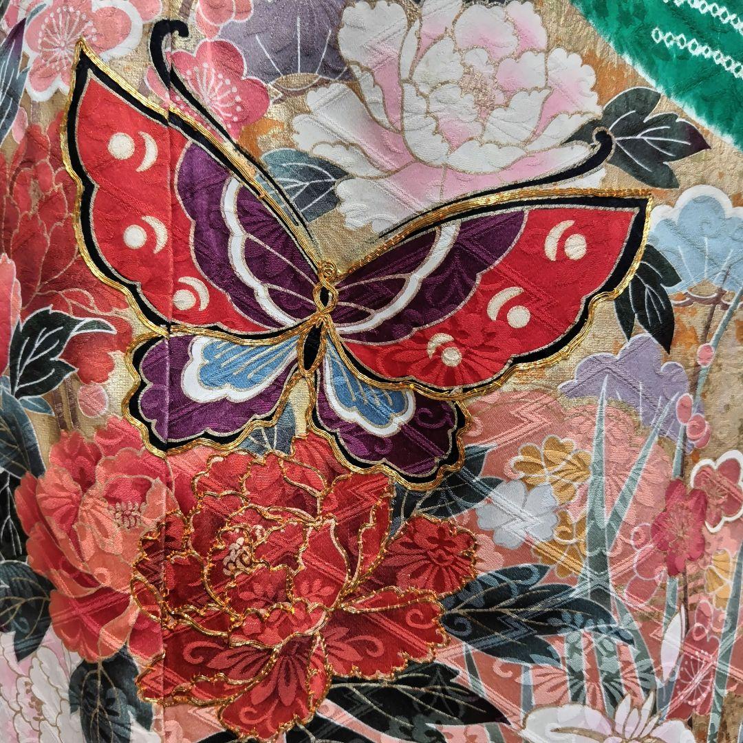 振袖フルセット(7点)・成人式・絞り・鹿の子 ・金彩・古典・熨斗