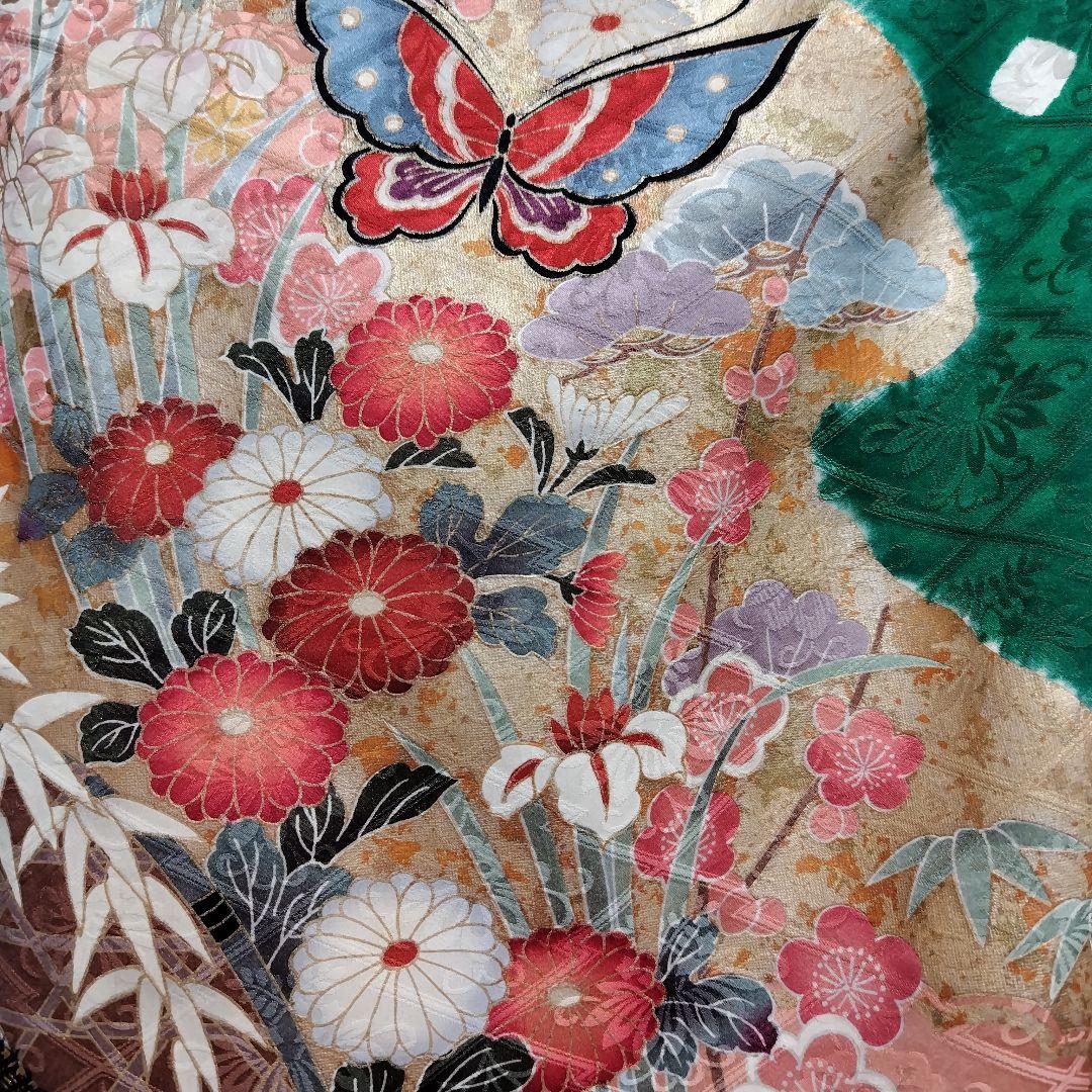 振袖フルセット(7点)・成人式・絞り・鹿の子 ・金彩・古典・熨斗