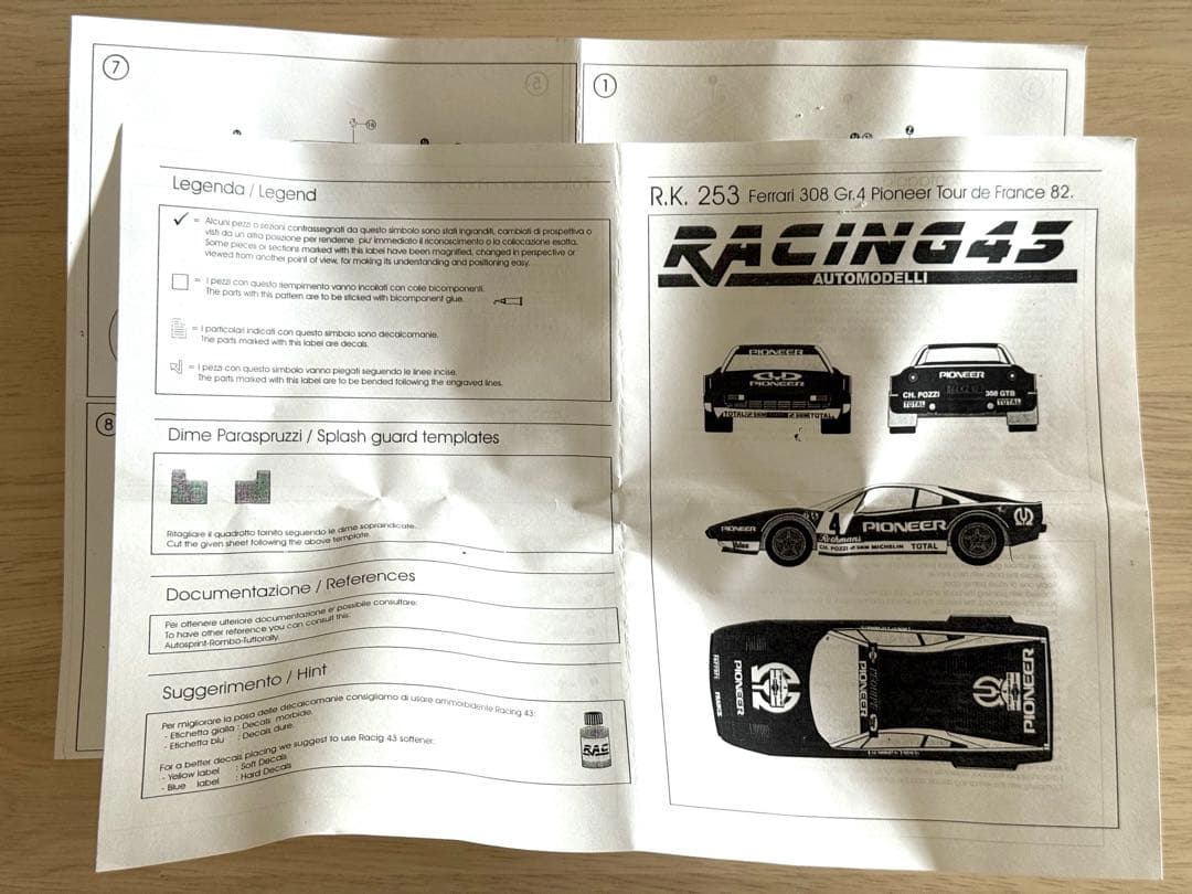 1/43キット レーシング 43 フェラーリ 308 Gr.4 TdF 1982