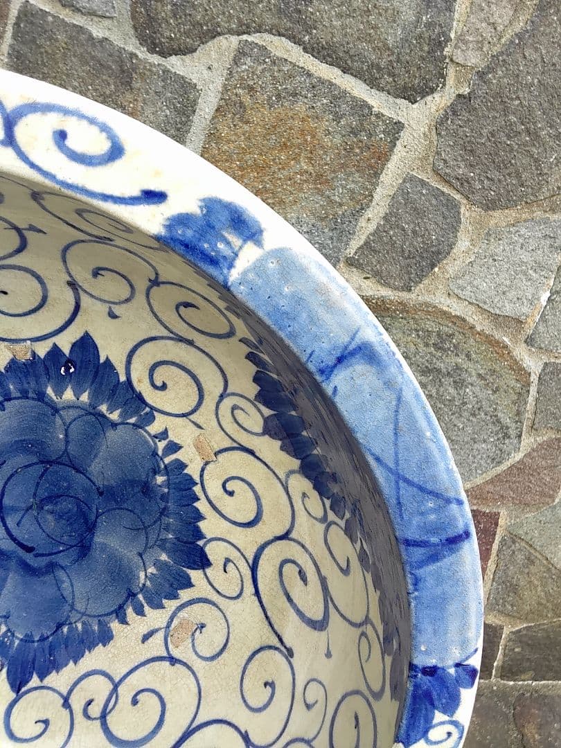 江戸、明治時代の深鉢特大　直径32センチ