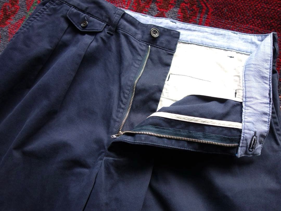 BEAMS PLUS + 2プリーツチノトラウザーズ L 美品 日本製