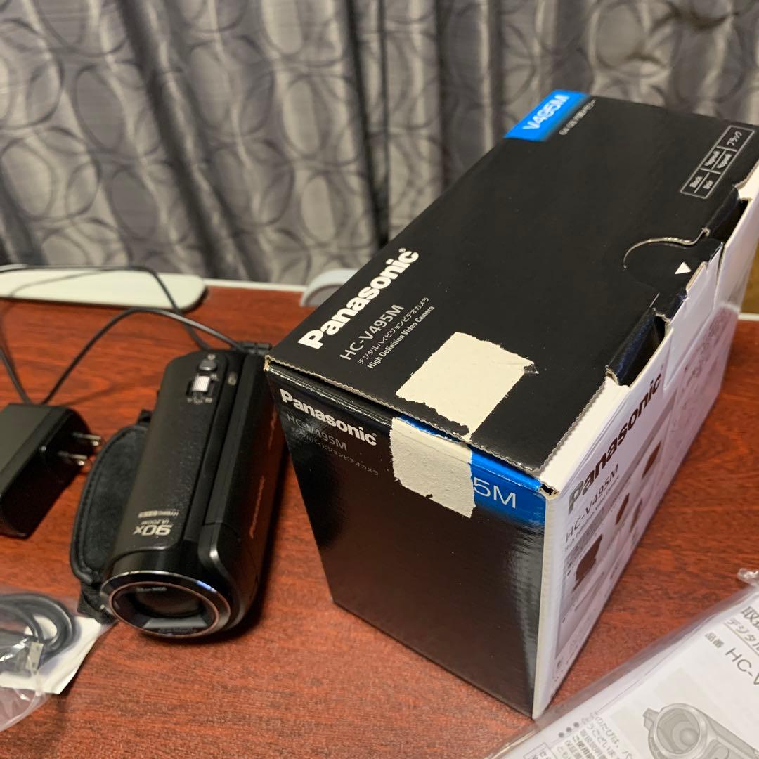 Panasonic フルHD ビデオカメラ 90倍ズーム　HC-V495M-K