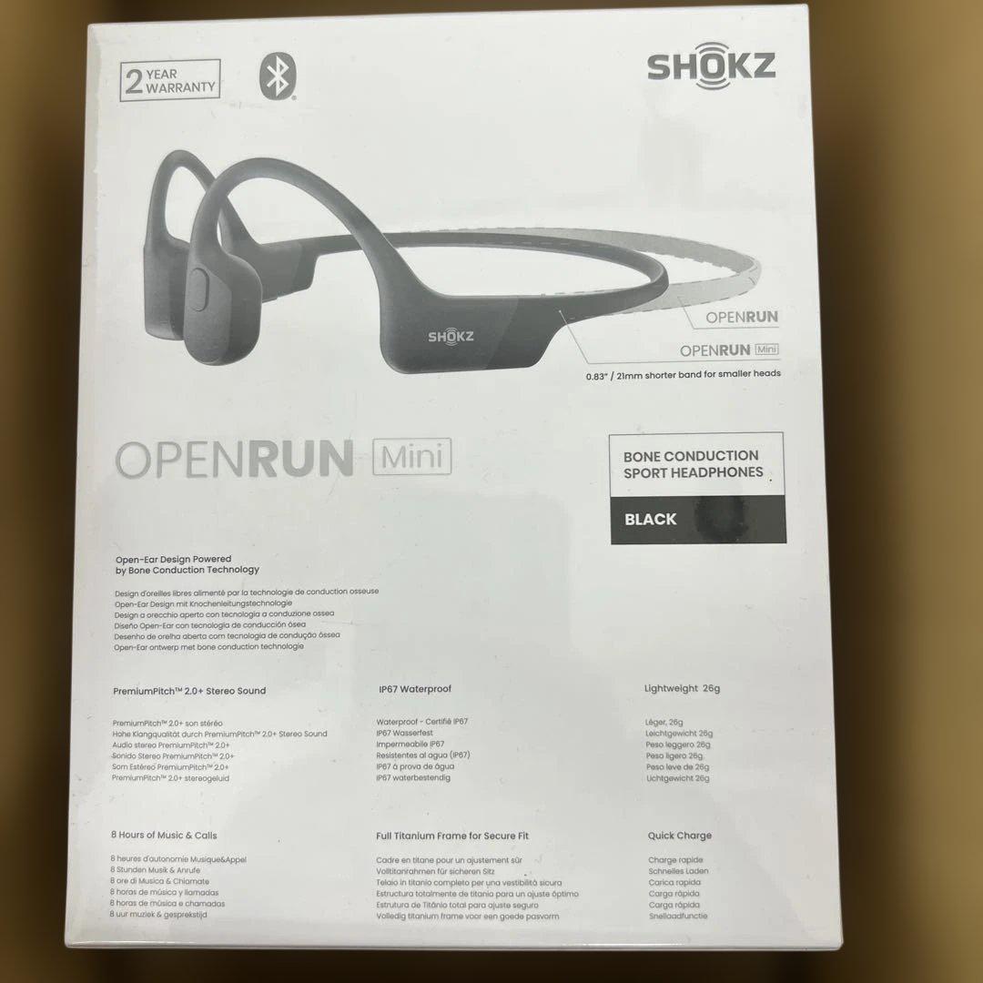 582 SHOKZ OPENRUN Mini 骨伝導イヤホン ブラック　未開封