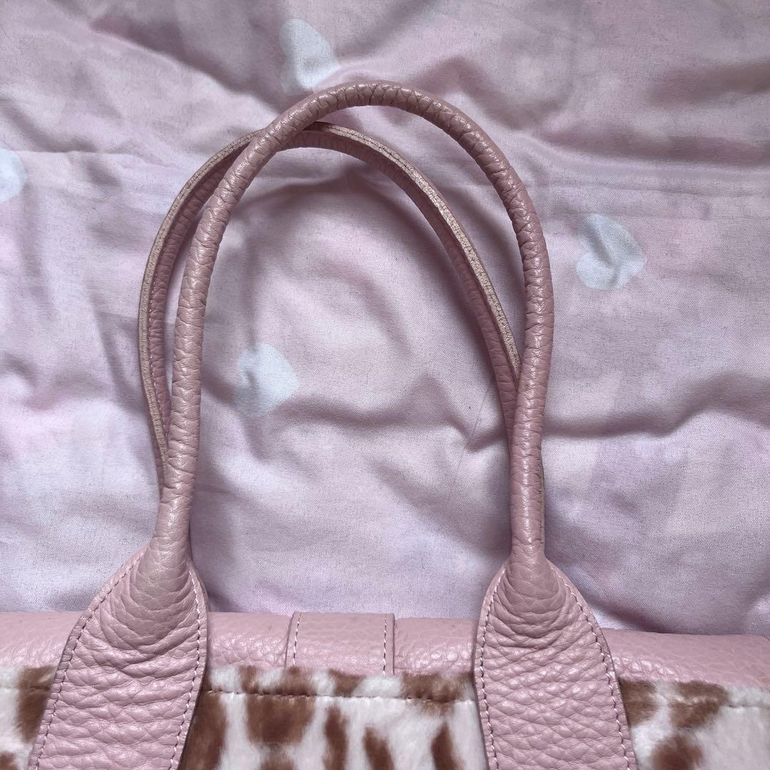 当時物 ピンクヒョウ柄ファー 姫ギャル平成y2kグランジラインストーンレオパード