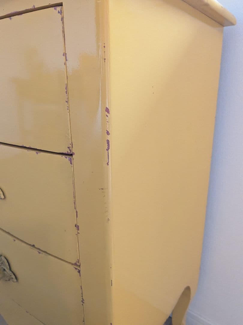 カントリーコーナー　3段引き出しチェスト　黄色