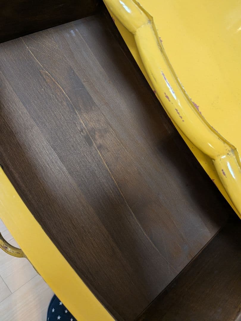 カントリーコーナー　3段引き出しチェスト　黄色