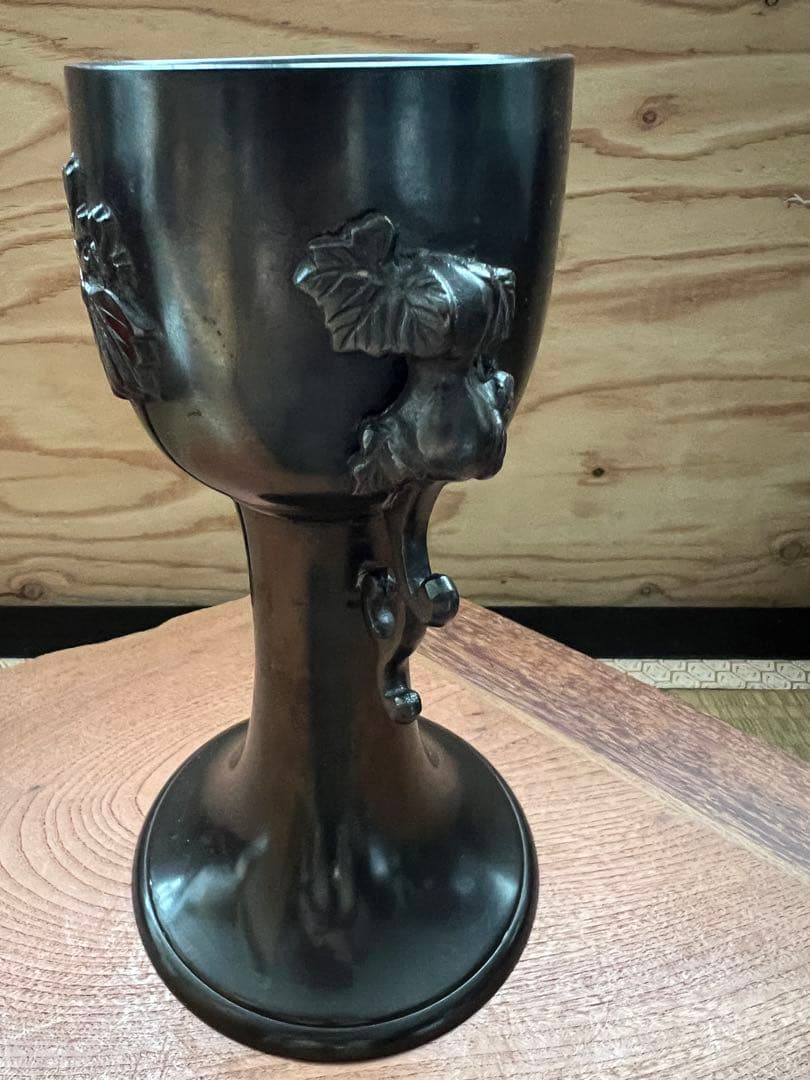 九代家元　未生庵好　未生斎一甫　昌龍造　唐銅　薄端　 花器　花生　花入