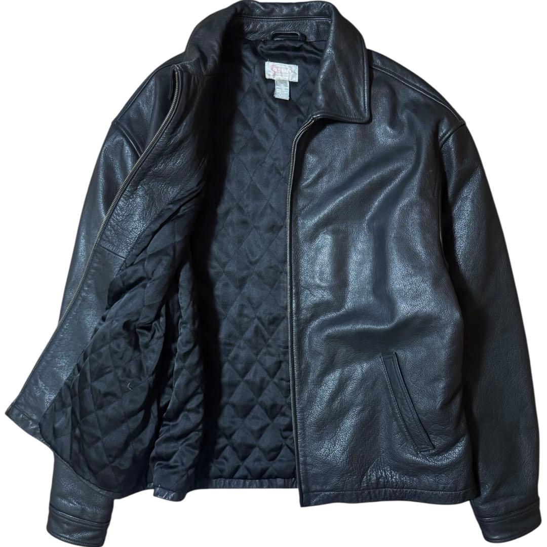 雰囲気抜群 OLD NAVY 2000年製 レザージャケット ブラック XL
