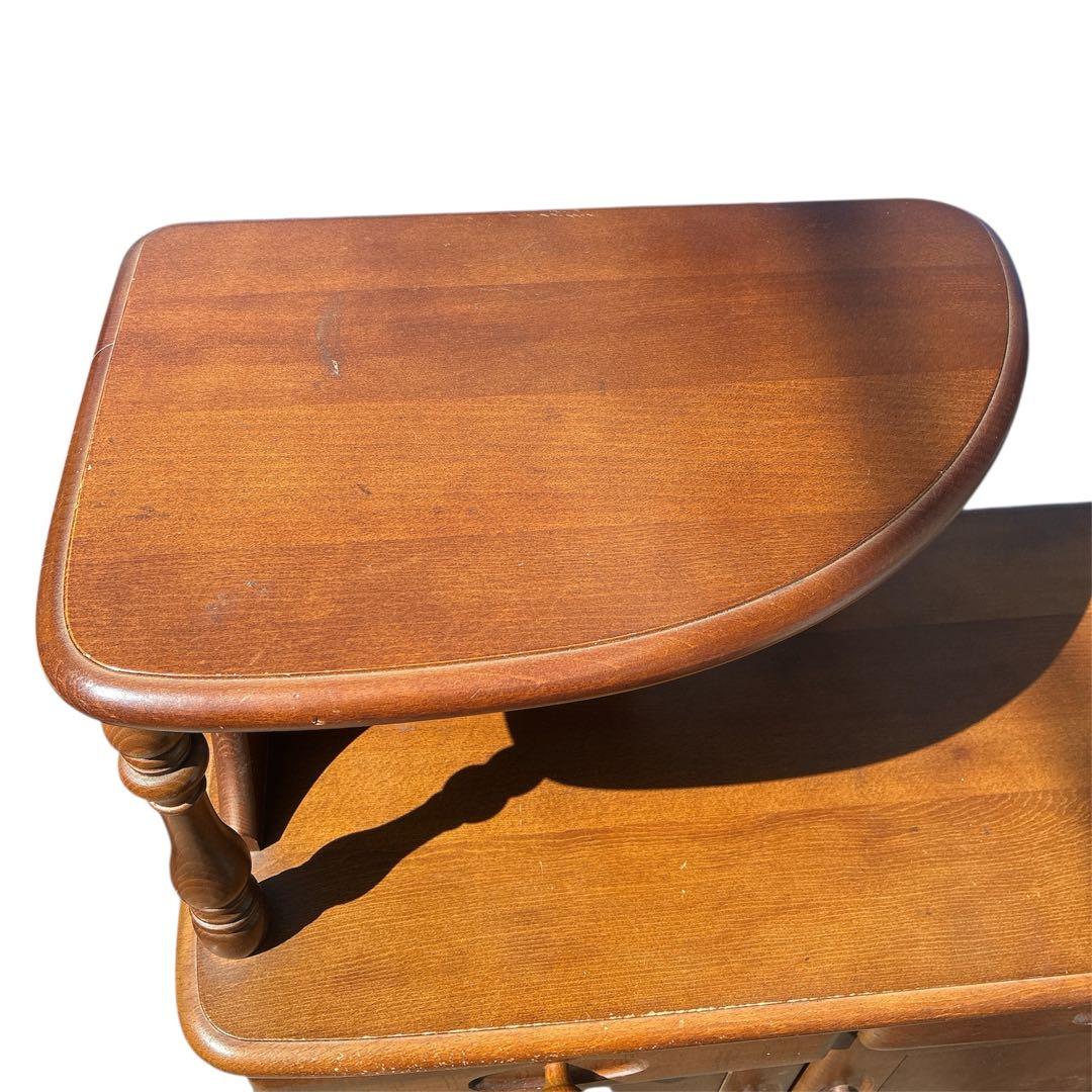 カリモク 木製 電話台 昭和レトロ オールド コロニアル 希少 ラック 天然木