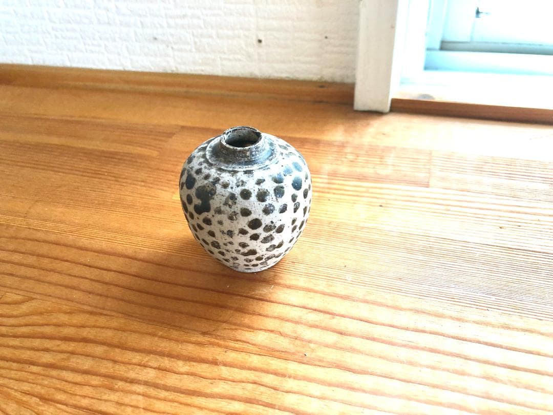 【タイ・骨董】宋胡録（スンコロク）白釉斑紋 小壺（1301年~1600年）