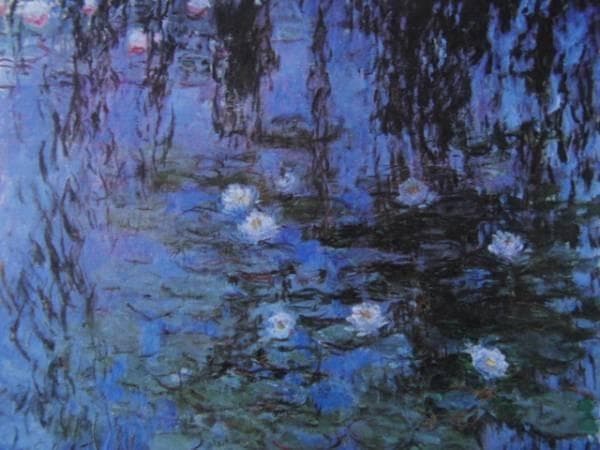 クロード・モネ、青い睡蓮、希少画集画、新品額装付