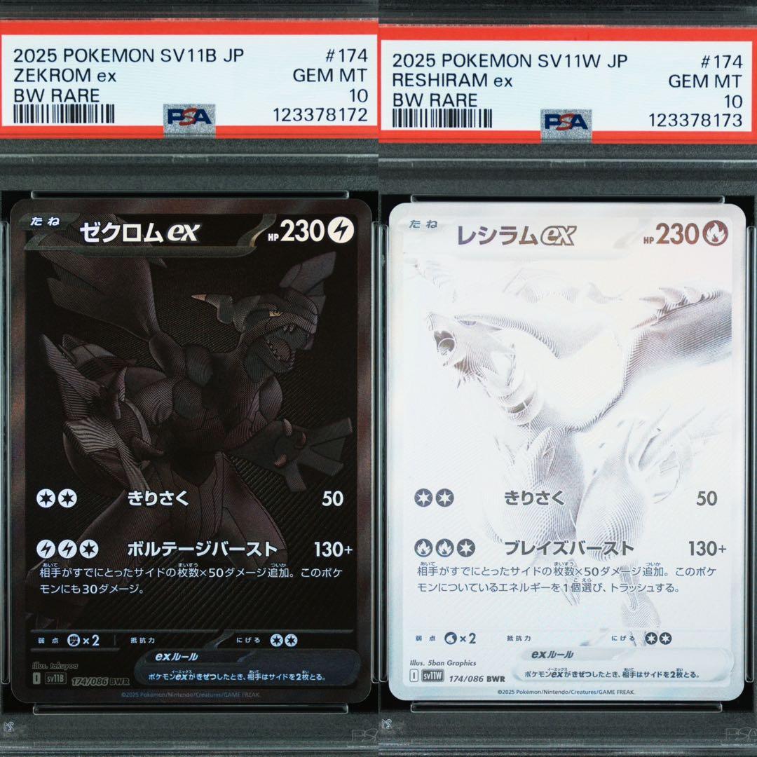 ゼクロムex レシラムex BWR PSA10 連番 2枚セット