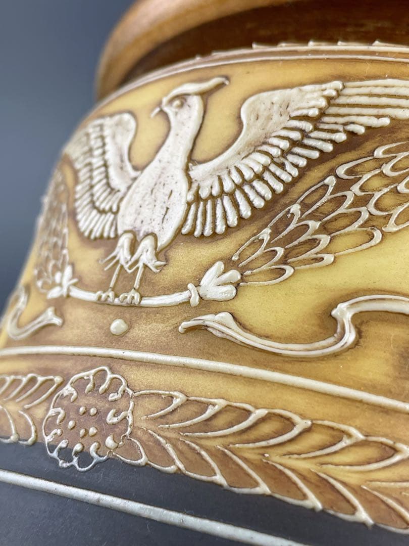 【希少】オールドノリタケ ヒュミドール 葉巻入れ 鷹 鷲 イーグル紋 盛上げ