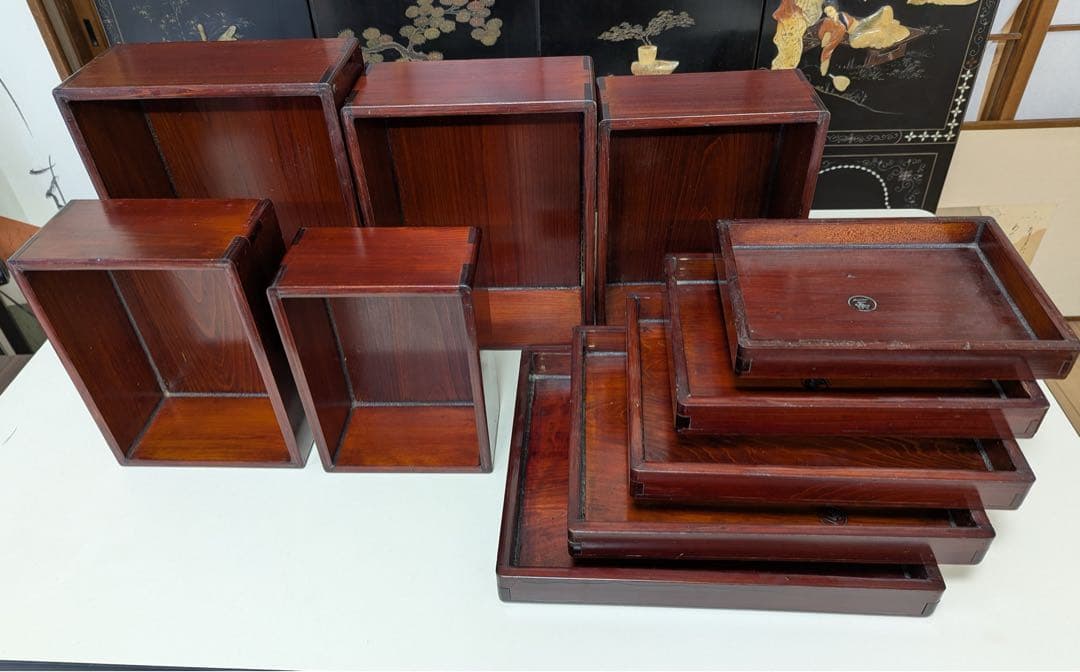 アンティーク工芸　重ね箱　五重箱