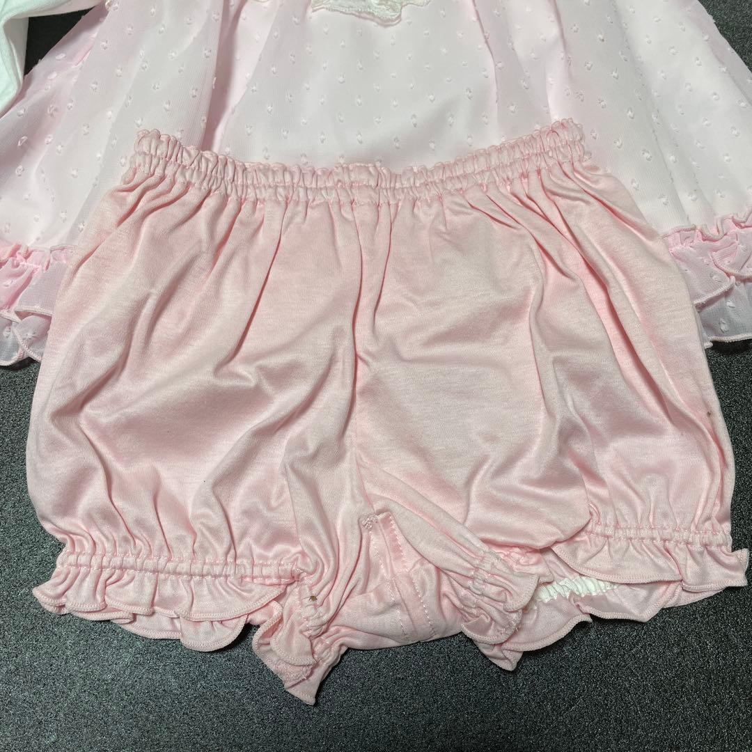 新品タグ付❤️メゾピアノ❤️レースとフリルの可愛いワンピース＆ブルマ80