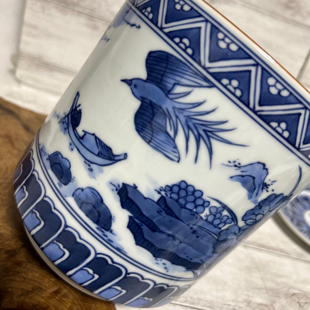 清水焼　京焼　平安 景雲　手塚景雲　染付花鳥山水画　水指　水差し　茶道具 茶道